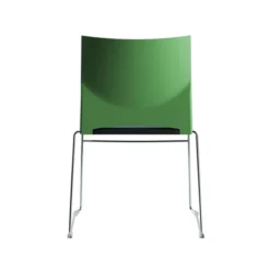 Chaise traineau Slim - assise textile enduit - dossier polypropylène - piétement chrome - empilable