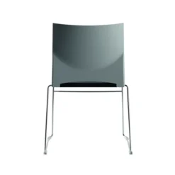 Chaise traineau Slim - assise tissu - dossier polypropylène - piétement chrome - empilable