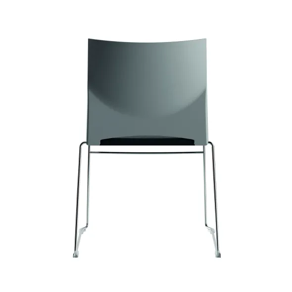 Chaise traineau Slim - assise tissu - dossier polypropylène - piétement chrome - empilable