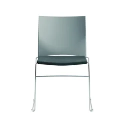 Chaise traineau Slim - assise tissu - dossier polypropylène - piétement chrome - empilable