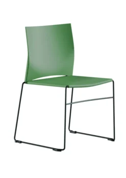 Chaise traineau Slim - polypropylène - piétement noir - empilable