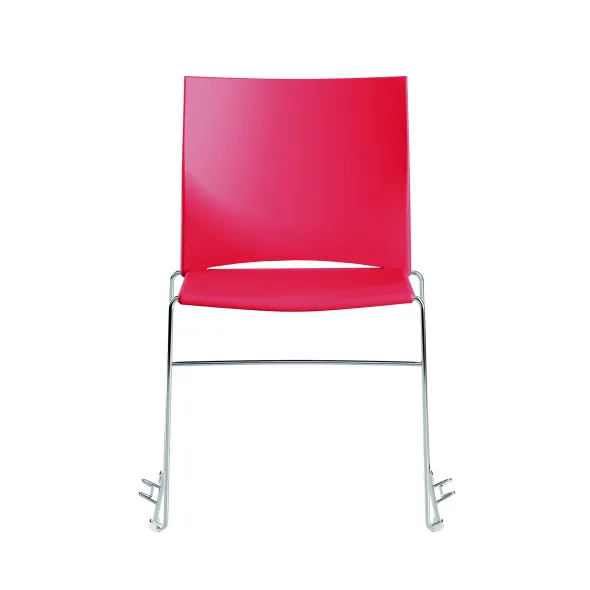 Chaise traineau Slim - polypropylène - piétement chrome - accrochable/empilable