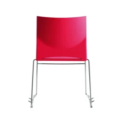 Chaise traineau Slim - polypropylène - piétement chrome - accrochable/empilable