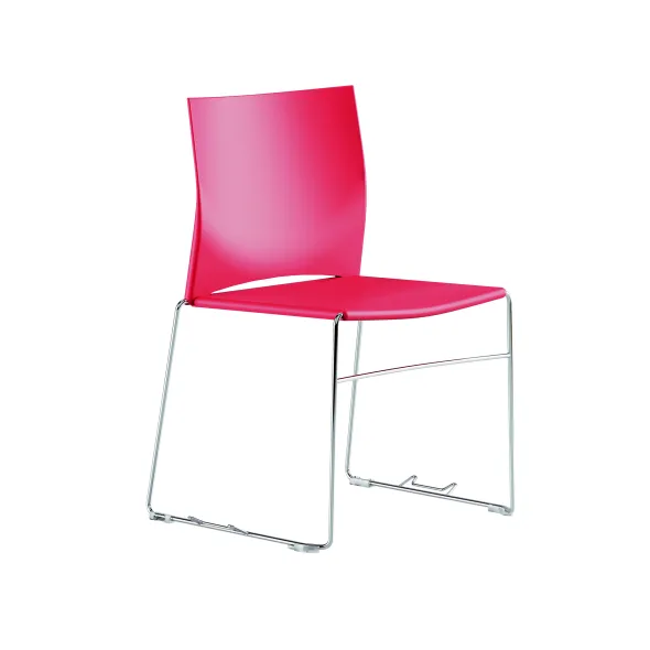 Chaise traineau Slim - polypropylène - piétement chrome - accrochable/empilable