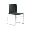 Chaise traineau Slim - tissu noir - piétement chrome - accrochable/empilable