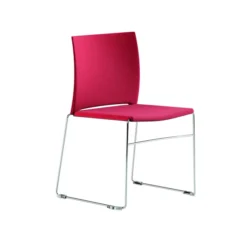 Chaise traineau Slim - tissu - piétement chrome - empilable