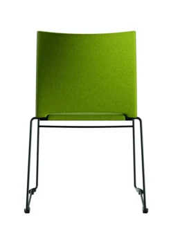 Chaise traineau Slim - tissu - piétement noir - empilable