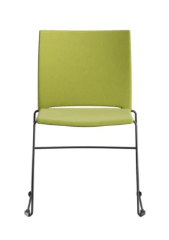 Chaise traineau Slim - tissu - piétement noir - empilable