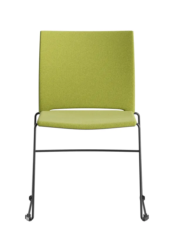 Chaise traineau Slim - tissu - piétement noir - empilable