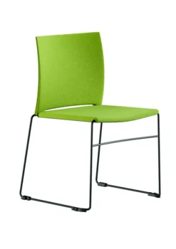 Chaise traineau Slim - tissu - piétement noir - empilable