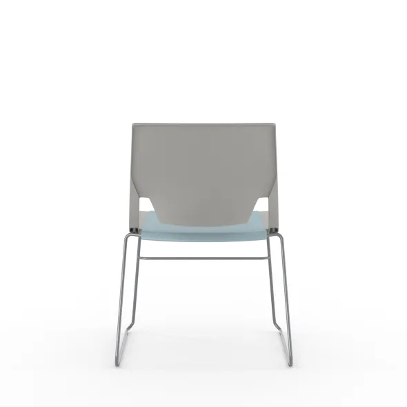 Chaise traineau Véry - assise textile enduit - dossier polypropylène - piétement époxy