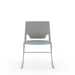 Chaise traineau Véry - assise textile enduit - dossier polypropylène - piétement époxy