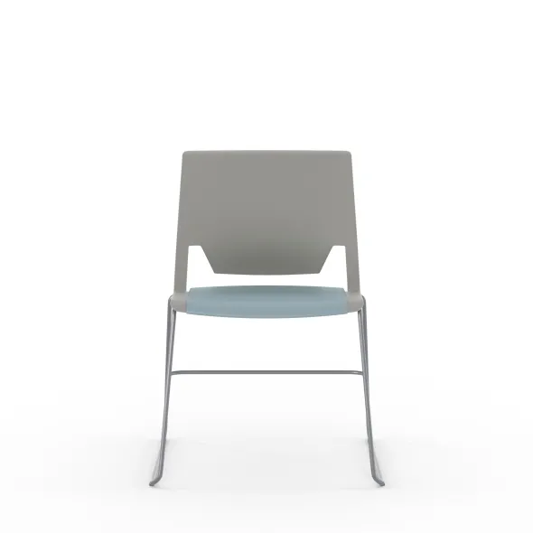 Chaise traineau Véry - assise textile enduit - dossier polypropylène - piétement époxy