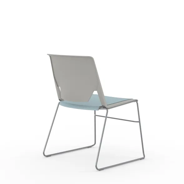 Chaise traineau Véry - assise textile enduit - dossier polypropylène - piétement époxy