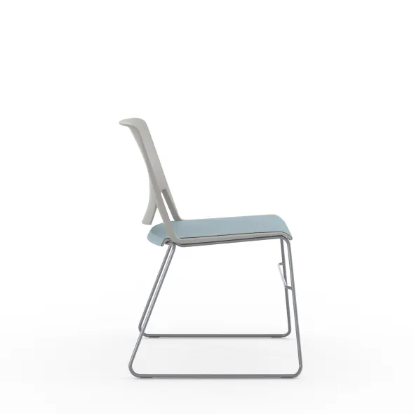 Chaise traineau Véry - assise textile enduit - dossier polypropylène - piétement époxy