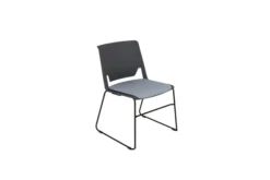 Chaise traineau Véry - assise tissu - dossier polypropylène - piétement époxy