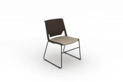 Chaise traineau Véry - assise tissu - dossier polypropylène - piétement époxy