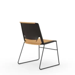 Chaise traineau Véry - textile enduit - piétement époxy