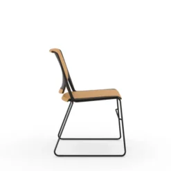 Chaise traineau Véry - textile enduit - piétement époxy