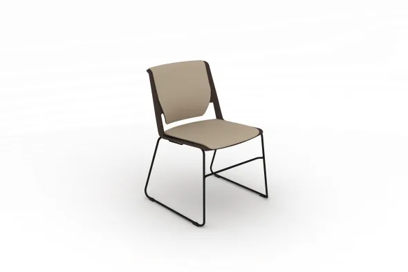Chaise traineau Véry - tissu - piétement époxy
