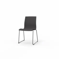 Chaise traîneau Trio Evolution - coque mulipli hêtre - piétement époxy - empilable