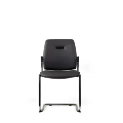 Chaise visiteur luge Artech - cuir - piétement chrome