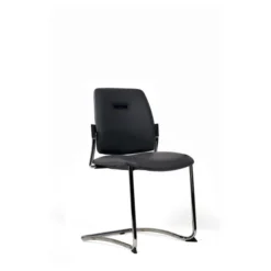 Chaise visiteur luge Artech - cuir - piétement chrome