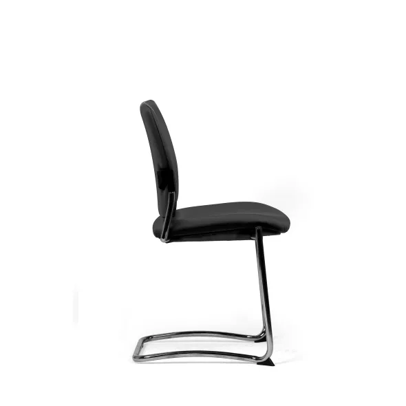 Chaise visiteur luge Artech - cuir - piétement chrome
