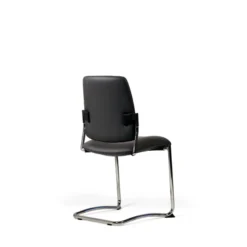Chaise visiteur luge Artech - cuir - piétement chrome