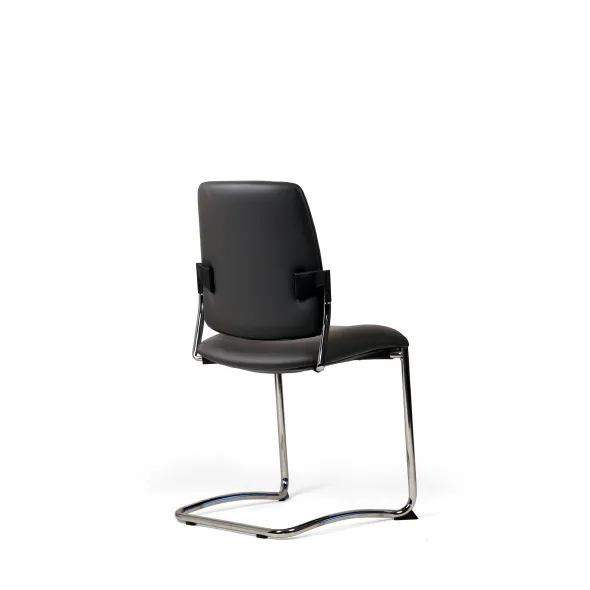 Chaise visiteur luge Artech - cuir - piétement chrome