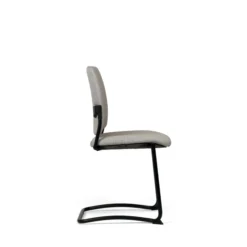 Chaise visiteur luge Artech - tissu - piétement noir