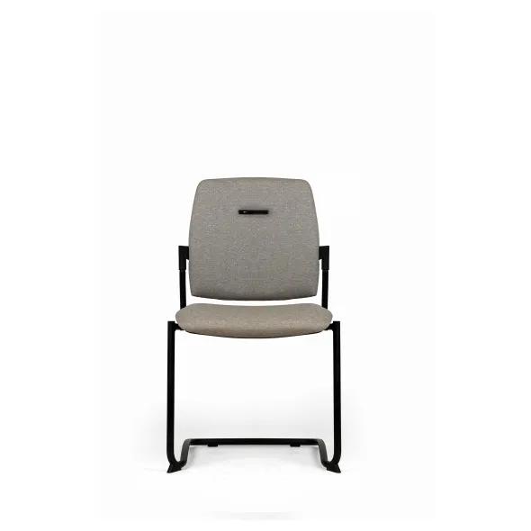 Chaise visiteur luge Artech - tissu - piétement noir