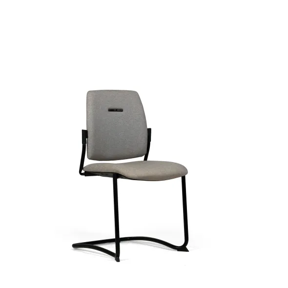 Chaise visiteur luge Artech - tissu - piétement noir