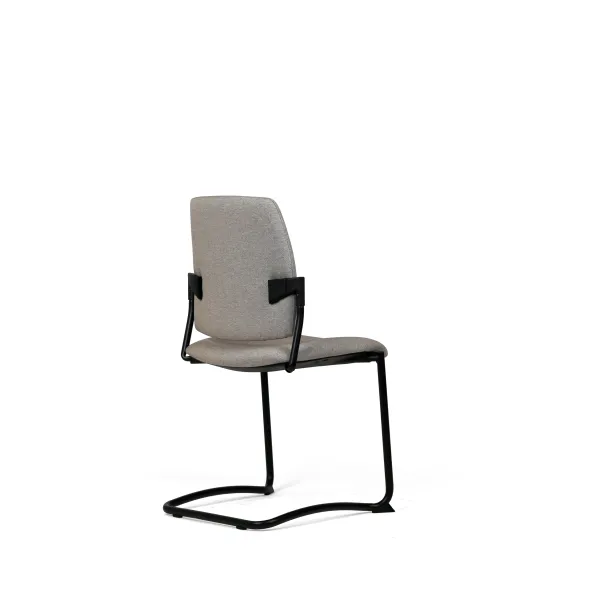 Chaise visiteur luge Artech - tissu - piétement noir