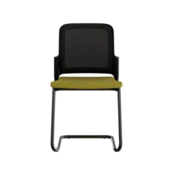 Chaise visiteur luge F8 - assise tissu et dossier résille résille Rythm - piétement époxy