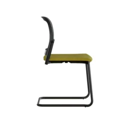 Chaise visiteur luge F8 - assise tissu et dossier résille résille Rythm - piétement époxy