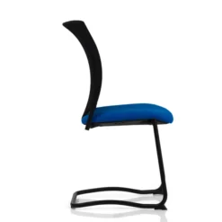 Chaise visiteur luge Keno H - assise tissu - dossier résille - piétement noir