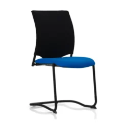 Chaise visiteur luge Keno H - assise tissu - dossier résille - piétement noir
