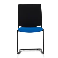 Chaise visiteur luge Keno H - assise tissu - dossier résille - piétement noir