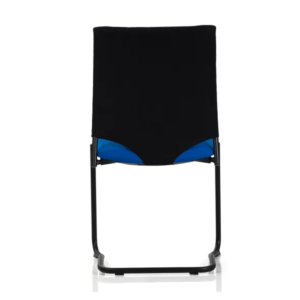 Chaise visiteur luge Keno H - assise tissu - dossier résille - piétement noir