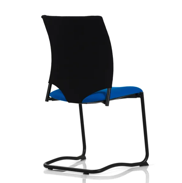 Chaise visiteur luge Keno H - assise tissu - dossier résille - piétement noir