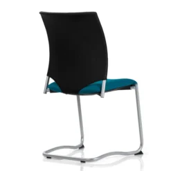Chaise visiteur luge Keno H - assise tissu - dossier résille - piétement gris aluminium