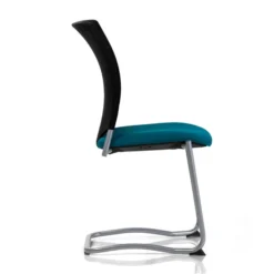 Chaise visiteur luge Keno H - assise tissu - dossier résille - piétement gris aluminium