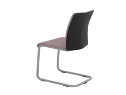 Chaise visiteur luge Let's B - textile enduit - piétement gris