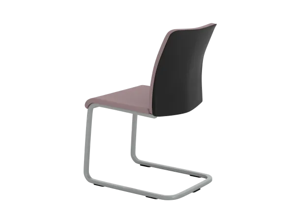Chaise visiteur luge Let's B - textile enduit - piétement gris