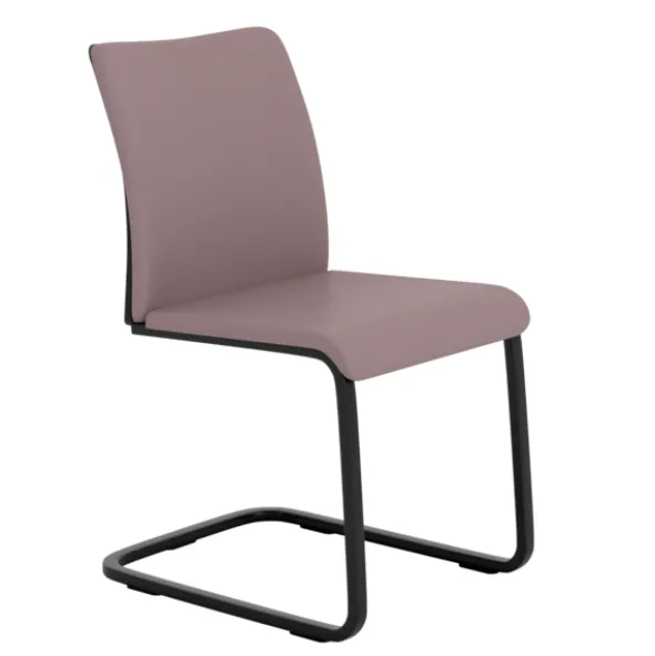 Chaise visiteur luge Let's B - textile enduit - piétement noir
