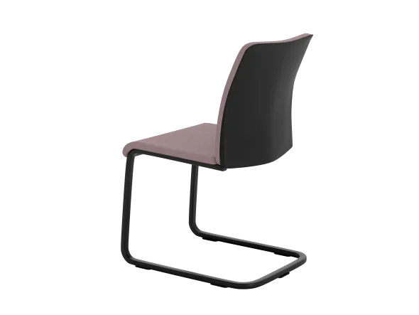 Chaise visiteur luge Let's B - textile enduit - piétement noir