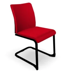 Chaise visiteur luge Let's B - tissu - piétement noir