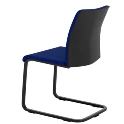 Chaise visiteur luge Let's B - tissu - piétement noir
