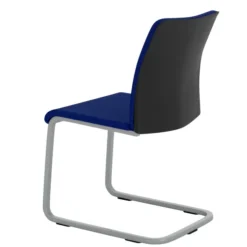 Chaise visiteur luge Let's B - tissu - piétement gris